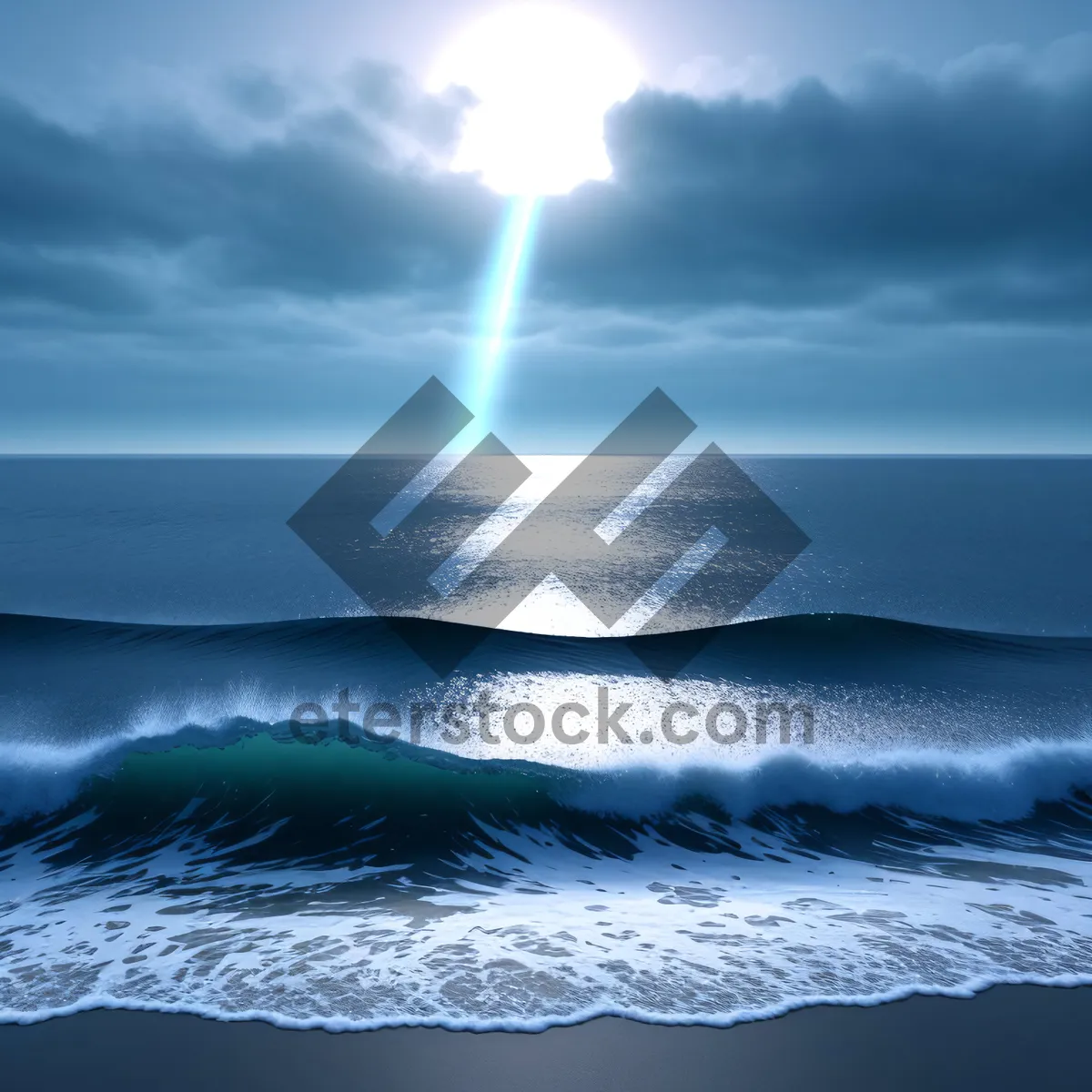 Picture of Serene Sunset over Beach Waves