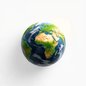 3D globe depicting Earth's continents and oceans