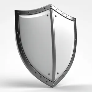 Shiny metal shield icon design