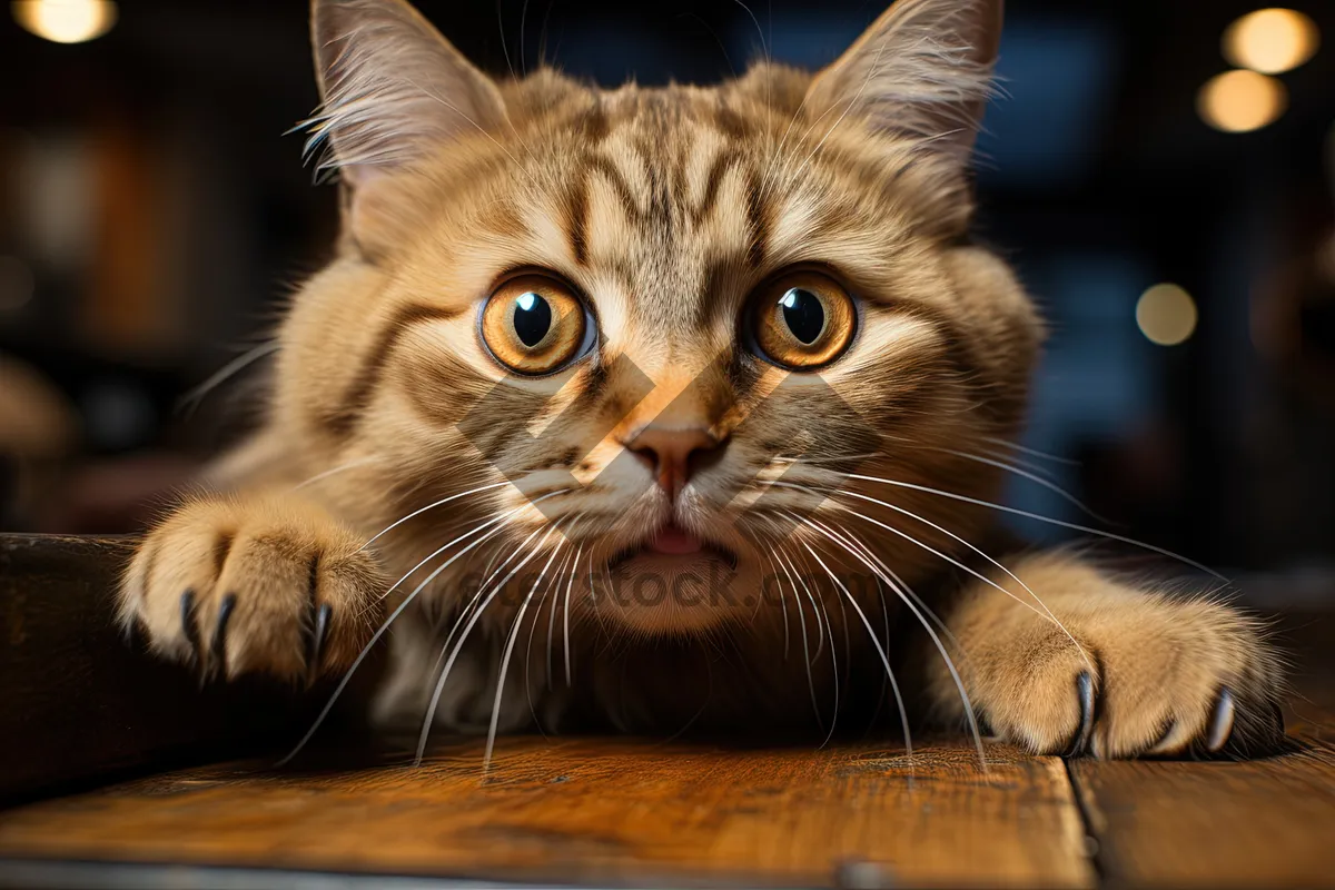 Picture of Adorable tabby with curious eyes and fluffy fur