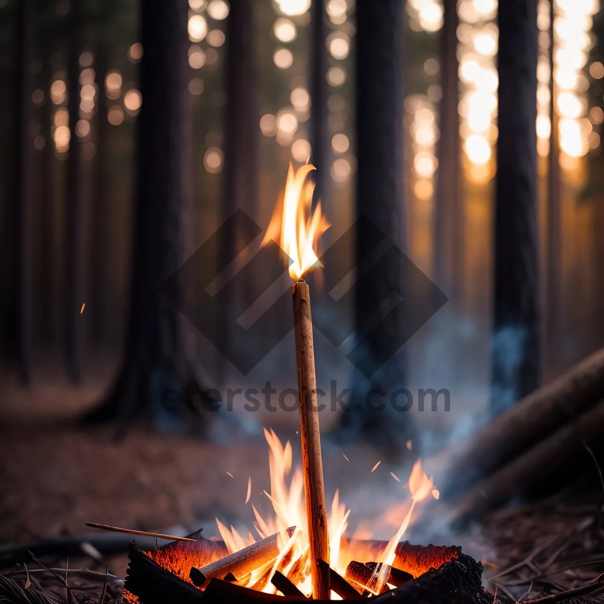 Picture of Fiery Glow: A Warm Torch's Orange Flames