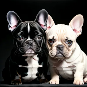 A studio portrait capturing the cuteness of a wrinkled Bulldog puppy with utmost charm