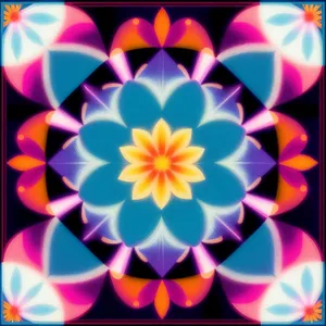 Colorful Lotus Floral Graphic Design Wallpaper