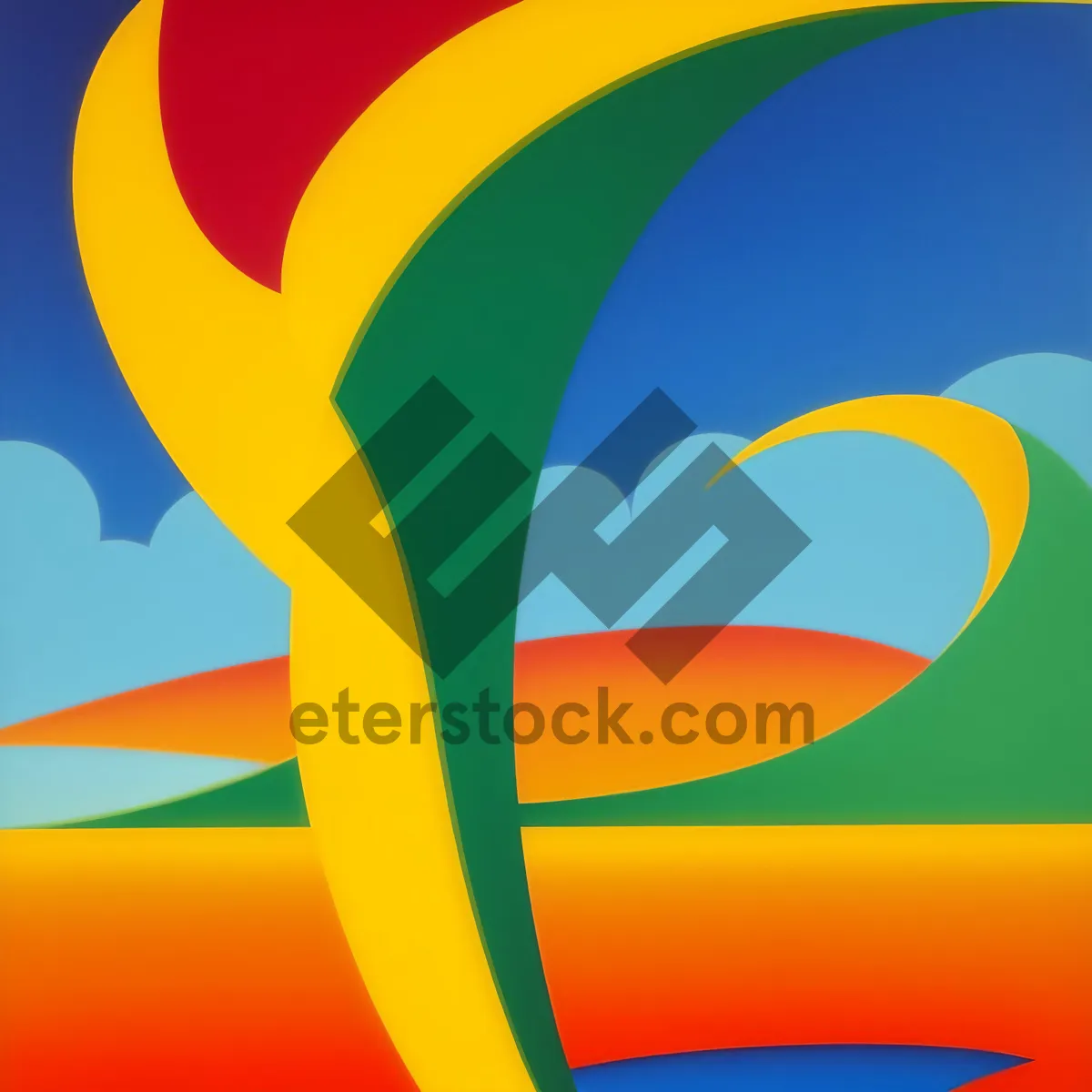 Picture of Abstract Graphic Shape with Curved Symbolic Design