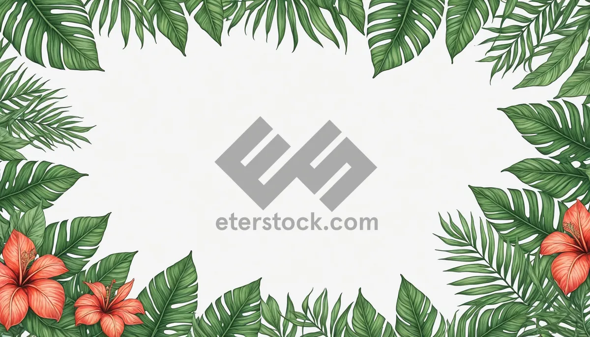 Picture of Floral Holiday Tree Border Design for Summer Season