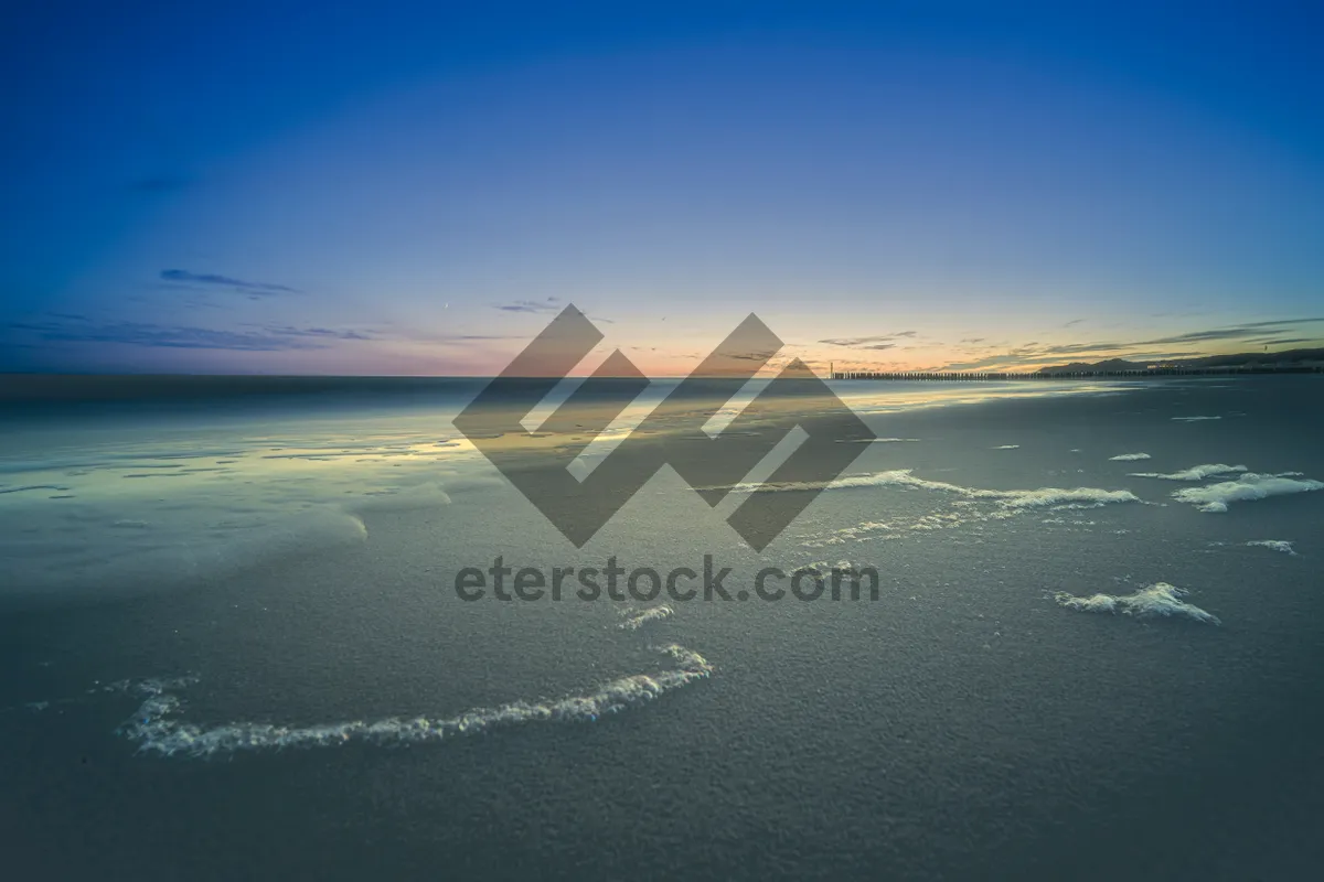 Picture of Golden Hour Sunset Over Beach Landscape