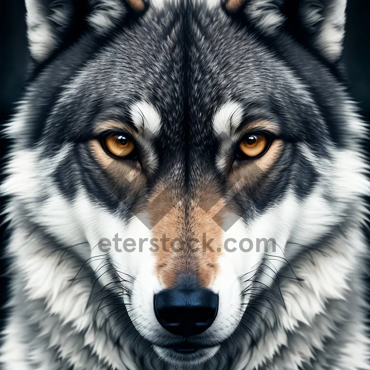 Picture of Wild Canine Portrait: Captivating Red Wolf with Piercing Eyes.