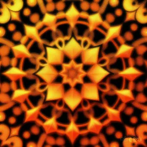 Vibrant Geometric Artwork: Yellow and Orange Patterned Honeycomb Design