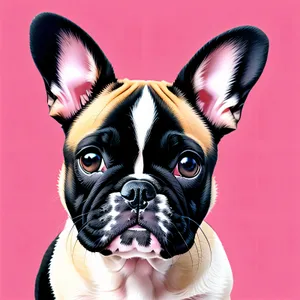 Adorable Wrinkled Boxer Dog Sitting Studio Portrait
