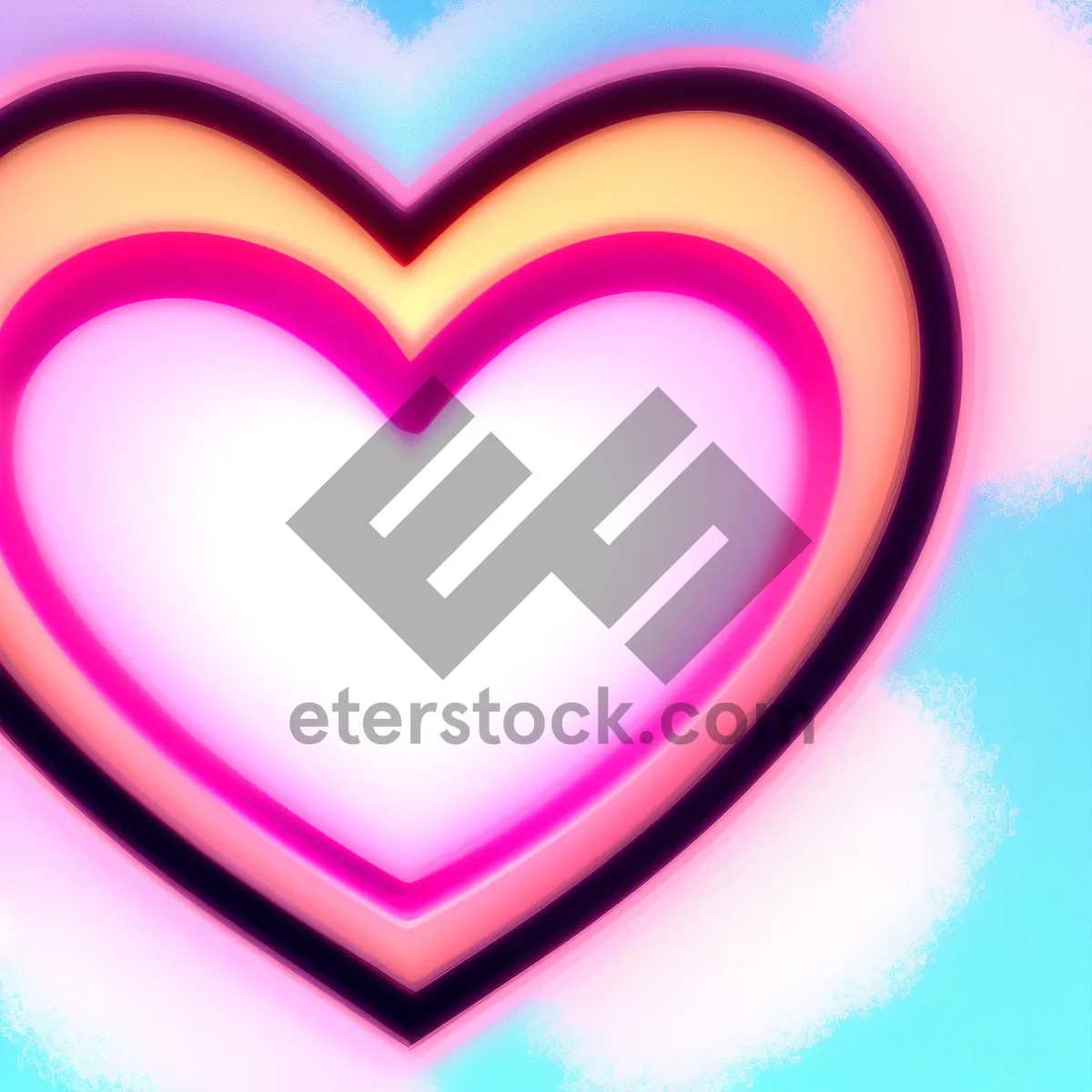 Picture of Pink Love Heart Graphic Design Icon