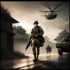 Soldier in Military Uniform Beside Tank