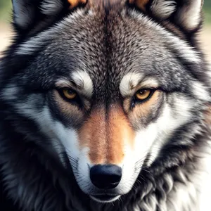 Timber Wolf with Piercing Eyes
