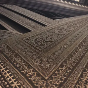 Ornate Prayer Rug: Exquisite Arabesque-textured Floor Cover