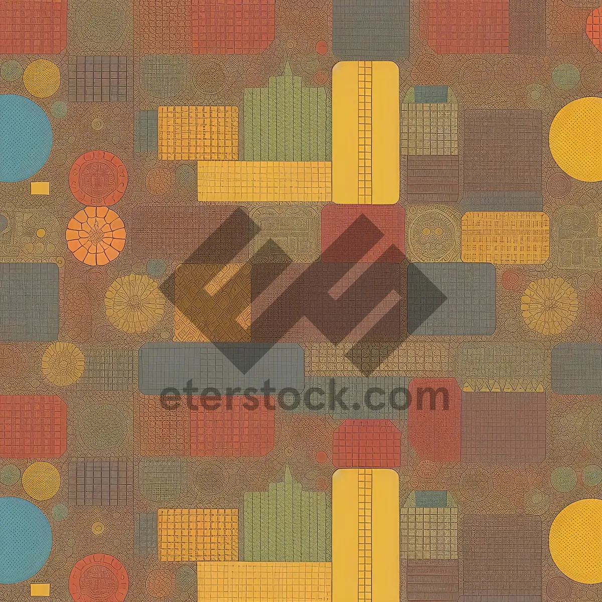 Picture of Colorful retro fabric texture pattern design wallpaper