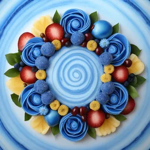 Colorful Fruit Bowl with Sweet Candy