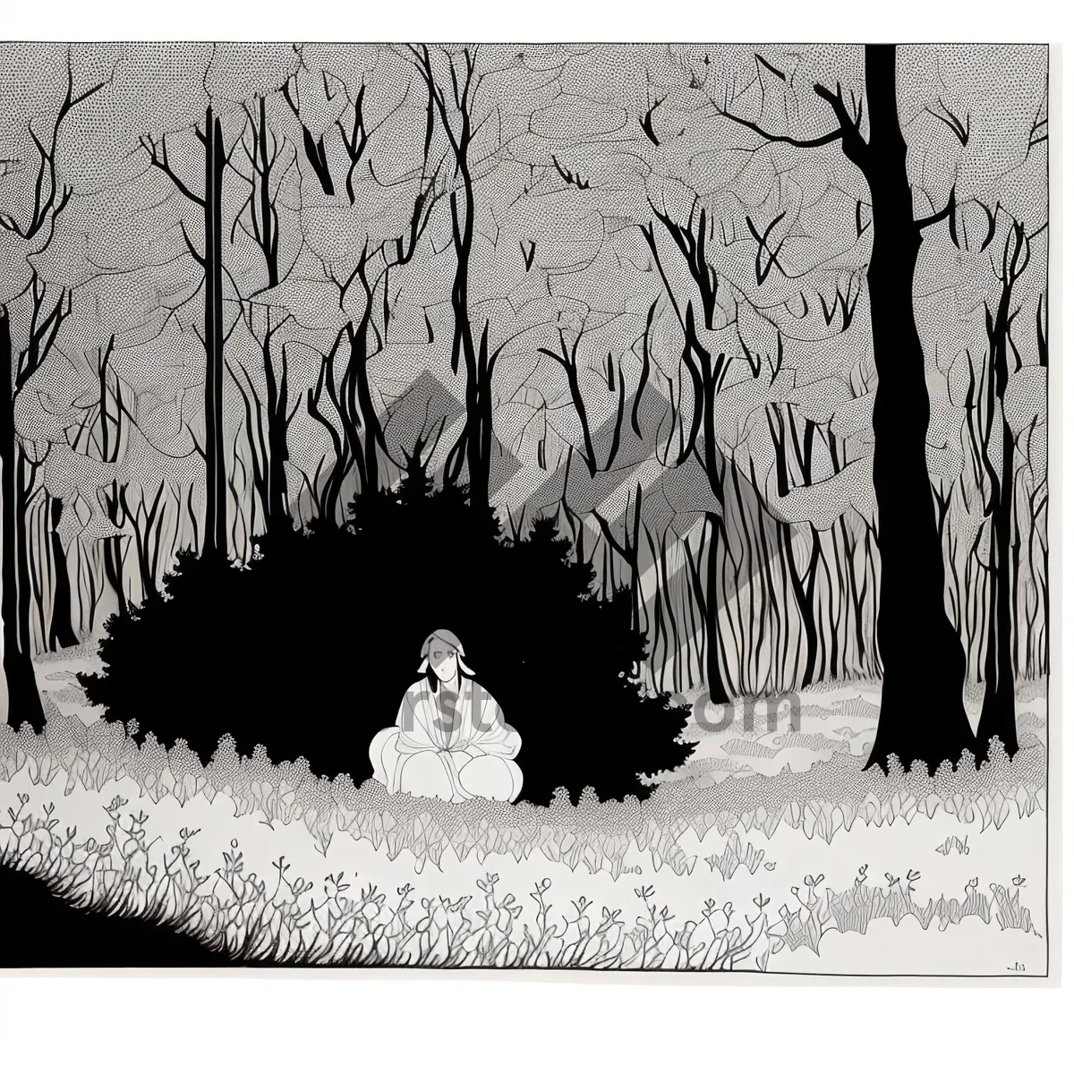 Picture of Frosty Winter Landscape Sketch