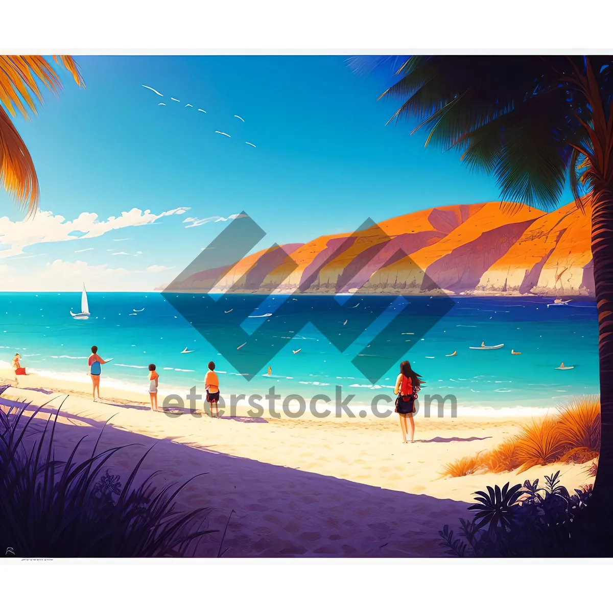 Picture of Serene Tropical Paradise by the Azure Waters