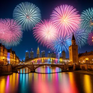 Colorful Fireworks Lighting Up the Night Sky