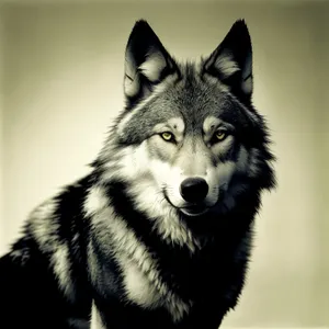 Cute Purebred Canine Portrait: Malamute Sled Dog