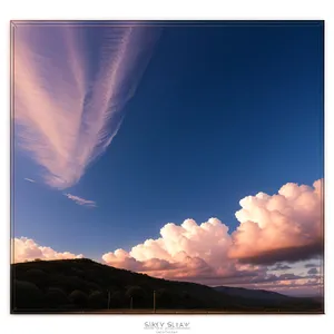 Sunset Skyline with Bright Clouds on Monitor