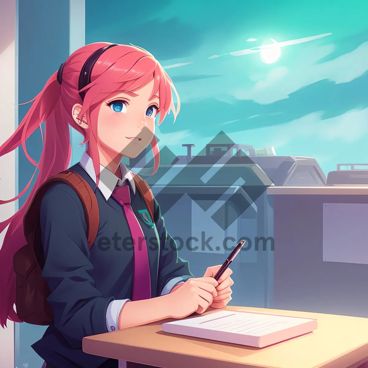 Picture of Professional businesswoman working on laptop at office desk