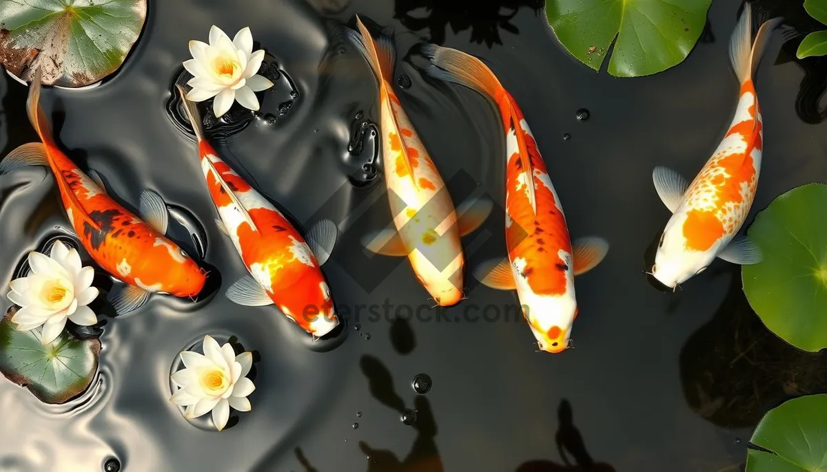 Picture of Goldfish swimming in aquarium water