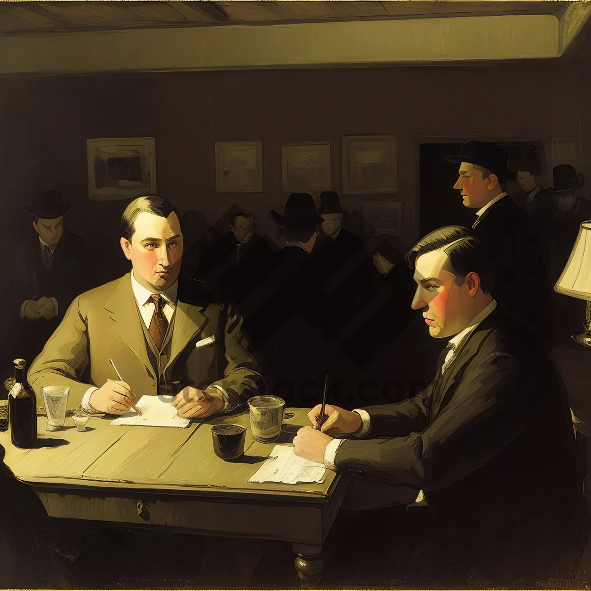 Picture of Happy professionals working together at office desk