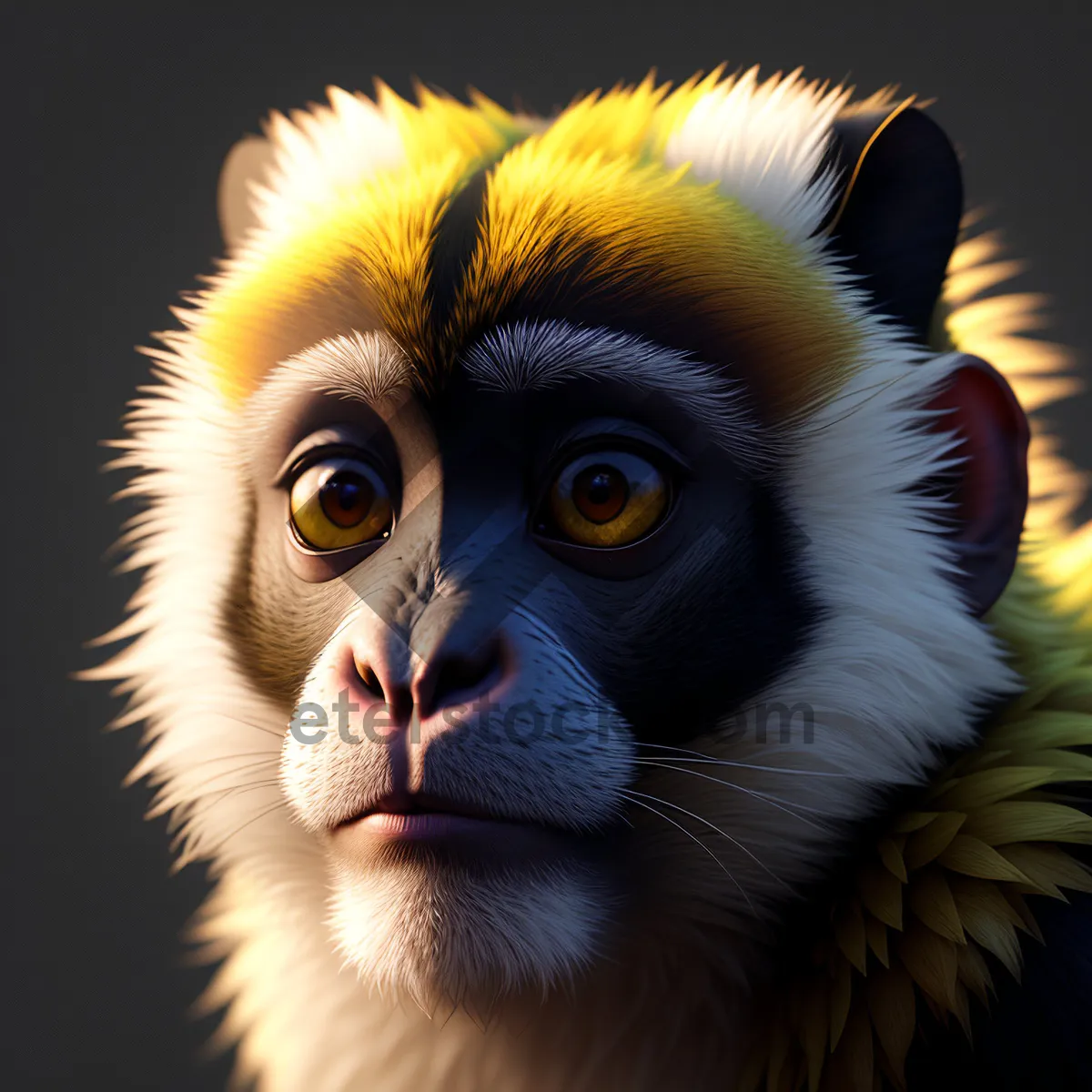 Picture of Cute Wild Primate with Piercing Eyes