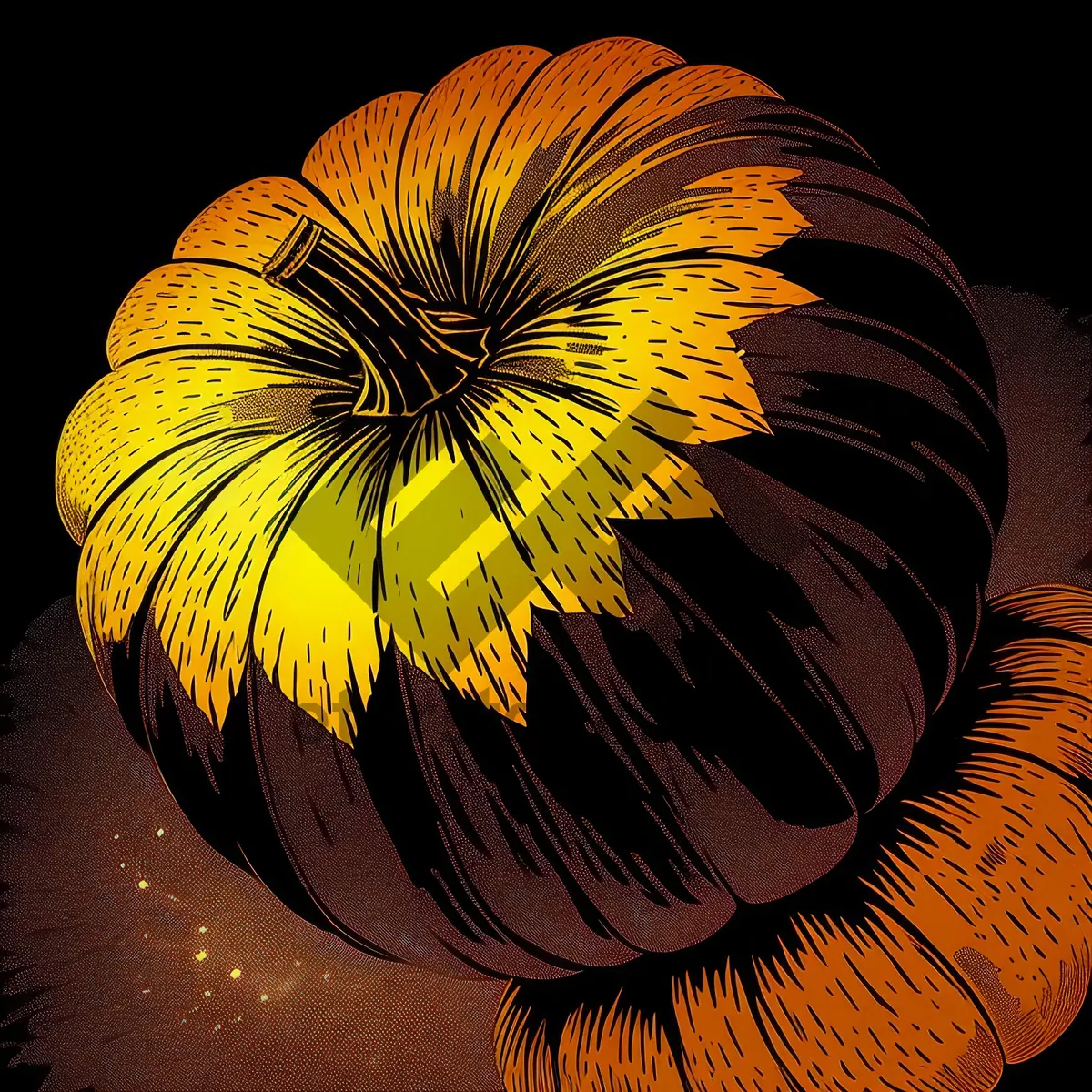 Picture of Colorful Fractal Art with Yellow Gramophone Texture