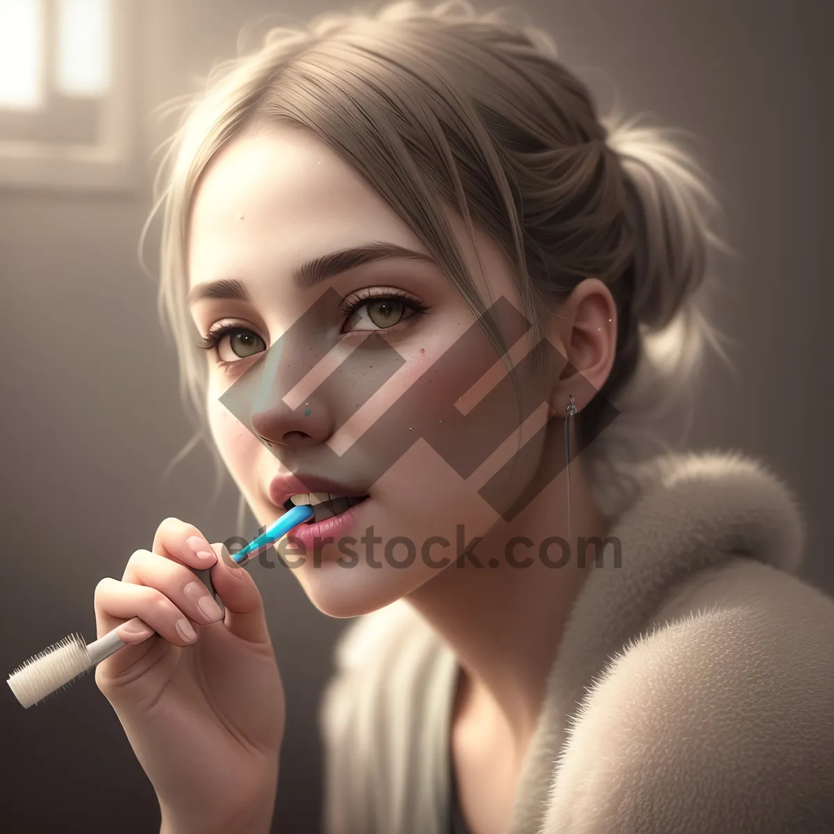 Picture of Pretty Lady with Attractive Lipstick Smile