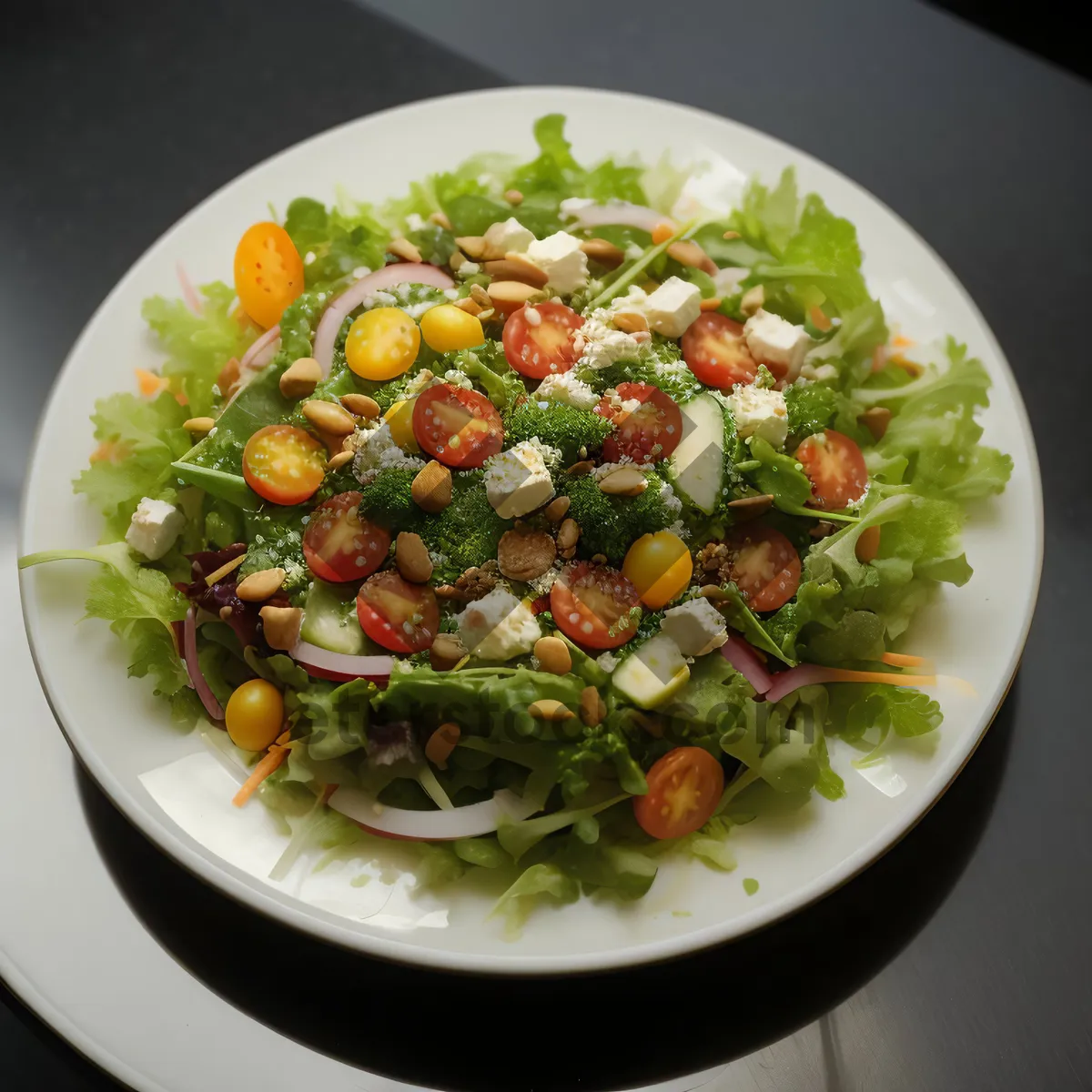 Picture of Chickpea Salad Plate with Fresh Vegetables