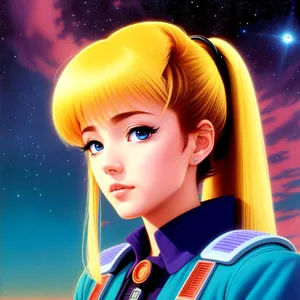 Blond Doll: Attractive Model with Fashionable Hairstyle