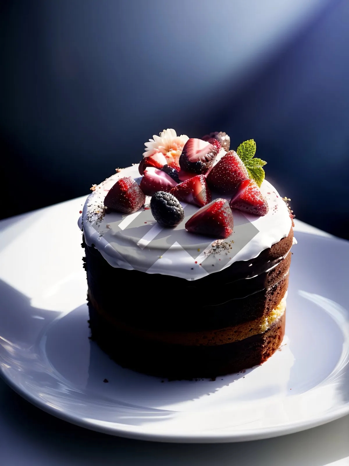 Picture of Delicious Berry Cake with Chocolate Drizzle