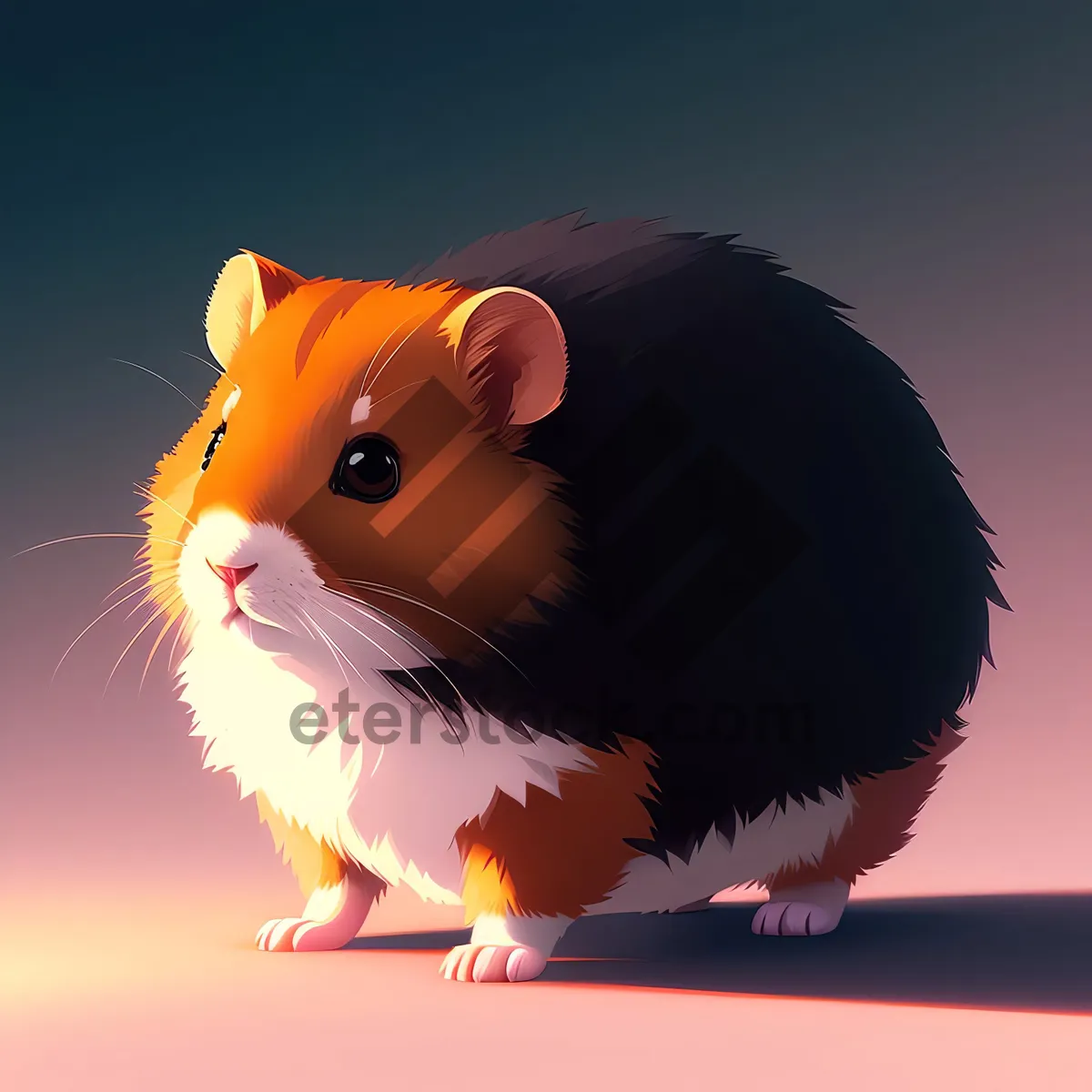 Picture of Fluffy Hamster with Cute Nose and Furry Tail