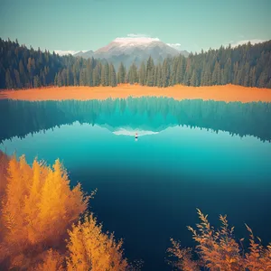 Serene Mountain Reflection in Winter Wonderland