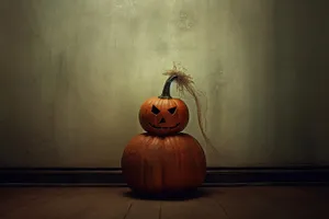 Jack-o'-lantern pumpkin decoration for Halloween.