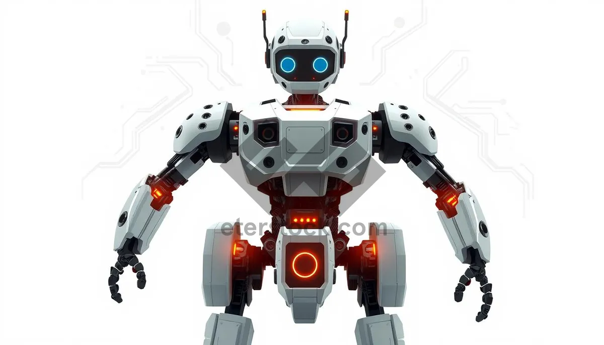 Picture of Futuristic 3D chrome robot character design