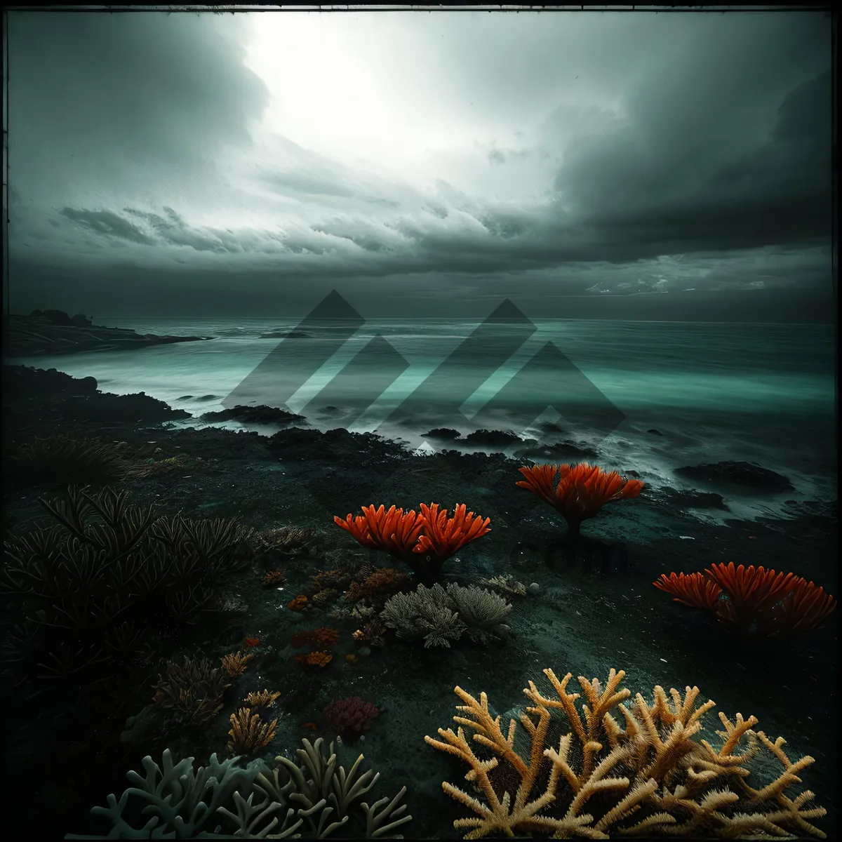 Picture of Tropical Coral Reef Alive with Colorful Marine Life.