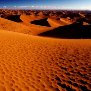 Vibrant Sahara Desert Dunes under Scorching Sun