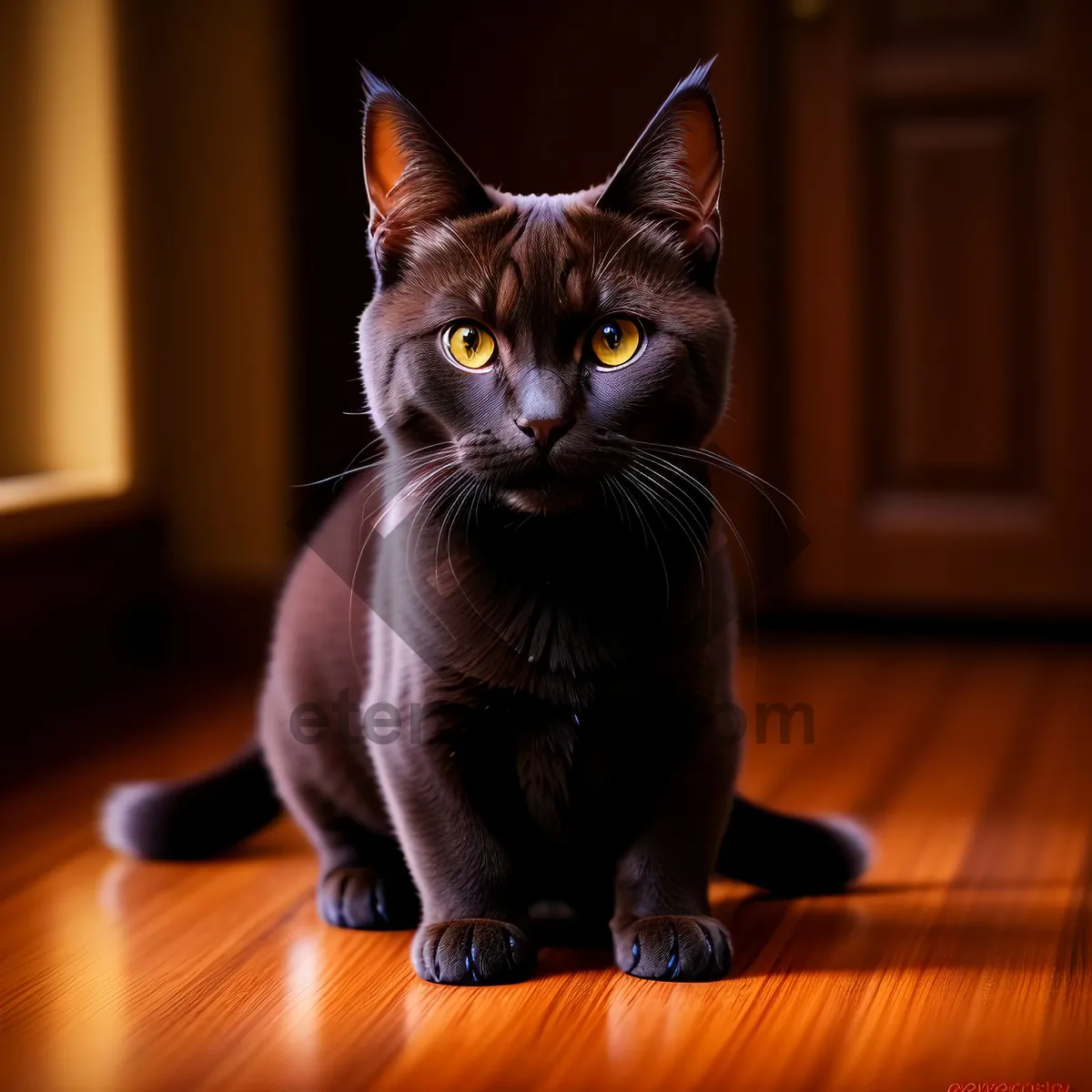 Picture of Fluffy Gray Kitty with Curious Eyes