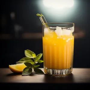 Refreshing Orange Tea Drink with Ice and Foam