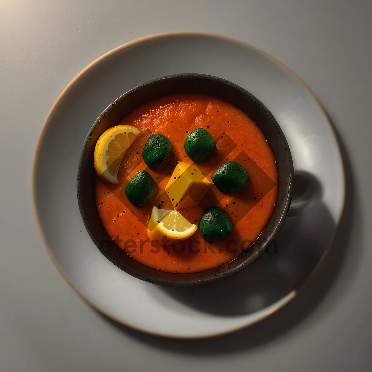 Picture of Delicious Vegetable Soup with Fresh Parsley