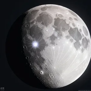 Night sky map with moon orbiting Earth