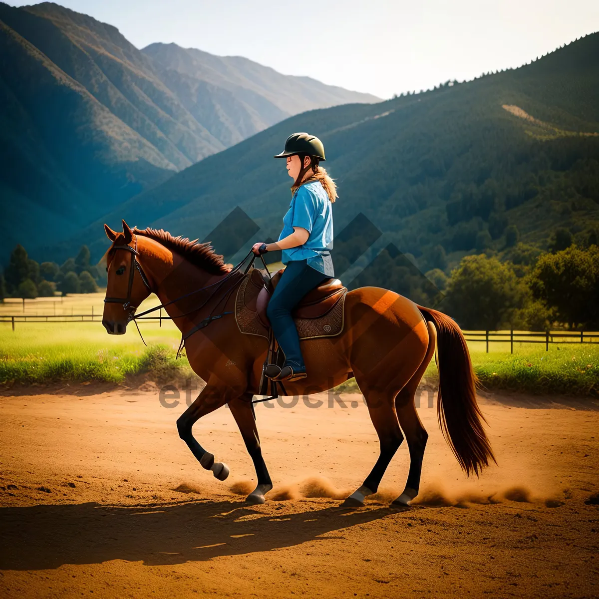 Picture of Majestic Stallion in a Rural Field