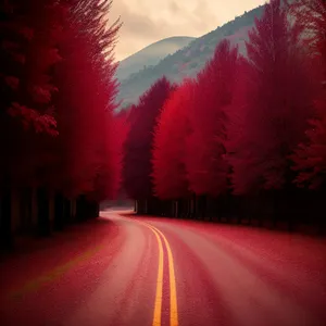 Nighttime Sky Lighting on Road with Shrub Landscape