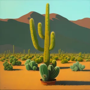 Saguaro Sunset: Majestic Desert Landscape with Cacti