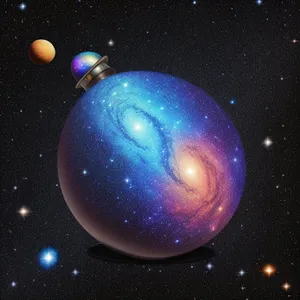 Glowing Cosmos: Mystical Celestial Sphere Embraces the Night Sky.