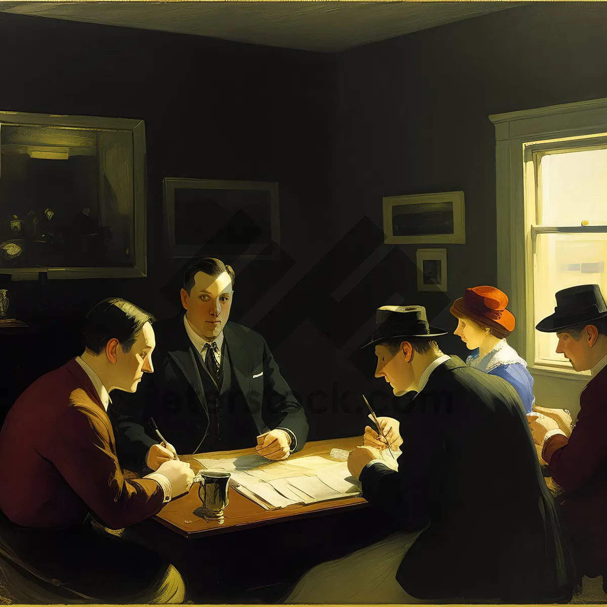 Picture of Happy business team discussing work in office