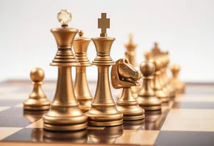 Strategic Chess Game Board with Pieces and Power