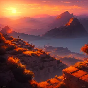 Marvelous Sunset Over Majestic Canyon